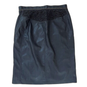 Plein Sud  Vintage Vegan  Black Leather Pencil Skirt 8